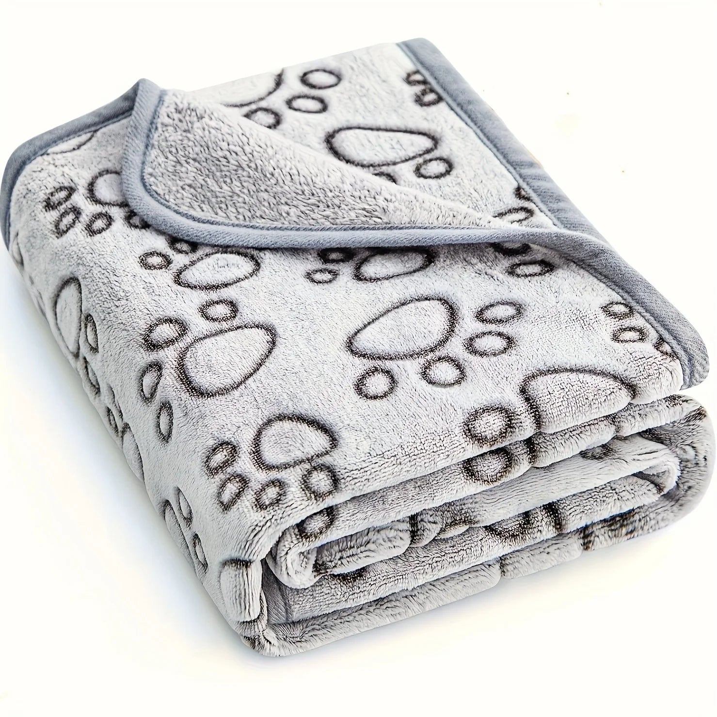 Whisker Cove pet blanket folded in grey 